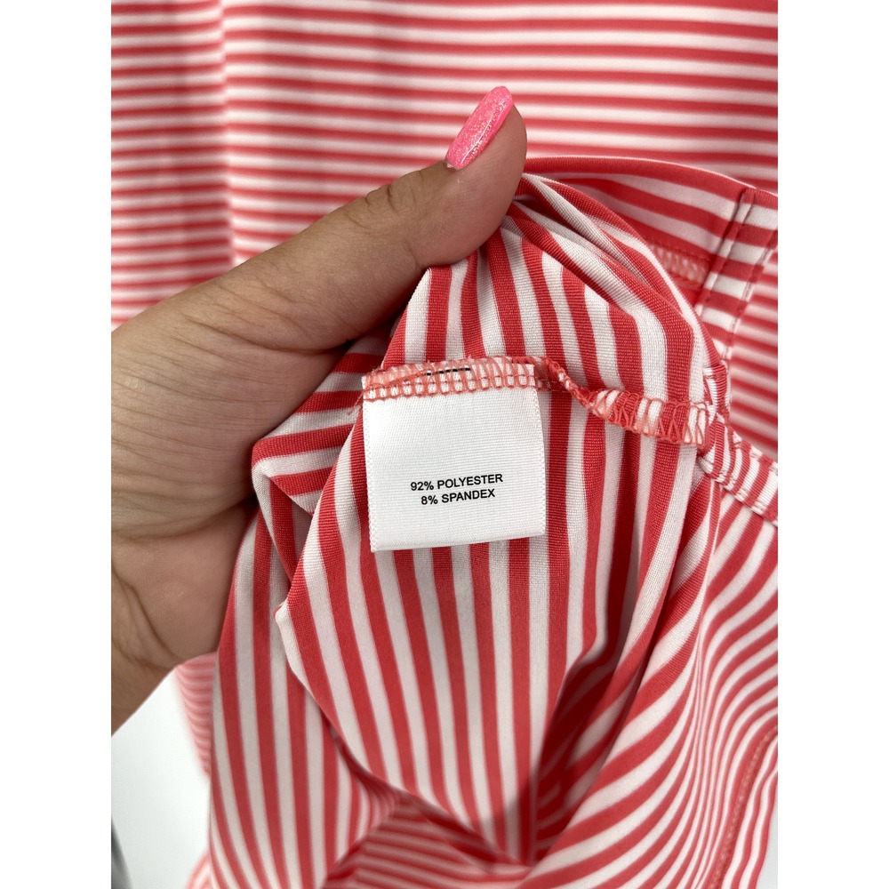 Peter Millar Men's Summer Comfort Coral Striped Polo Size Large - Picture 4 of 5